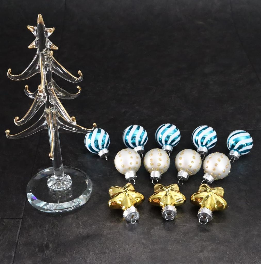 Fourcart Cute Glass Christmas Tree Ornament Star Tree x 3 Set