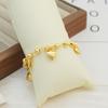 Elegant Heart Charm Hand Chain Heart-shaped Bell Multi Bead Cuban Chain  Daily