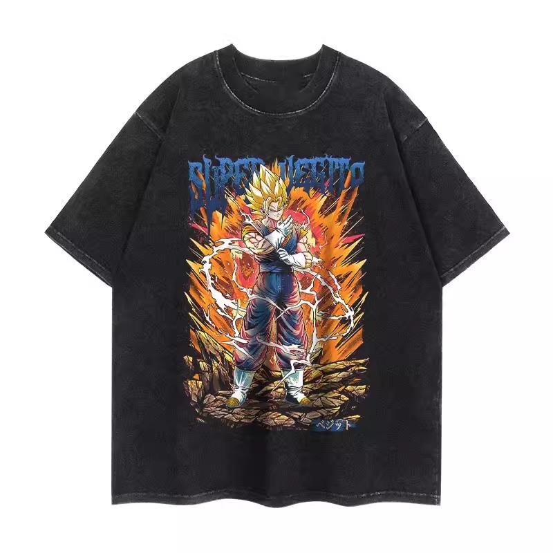Summer Dragon Ball Gohan Nostalgic Anime Men's Washable T-shirt Heavyweight Family Matching