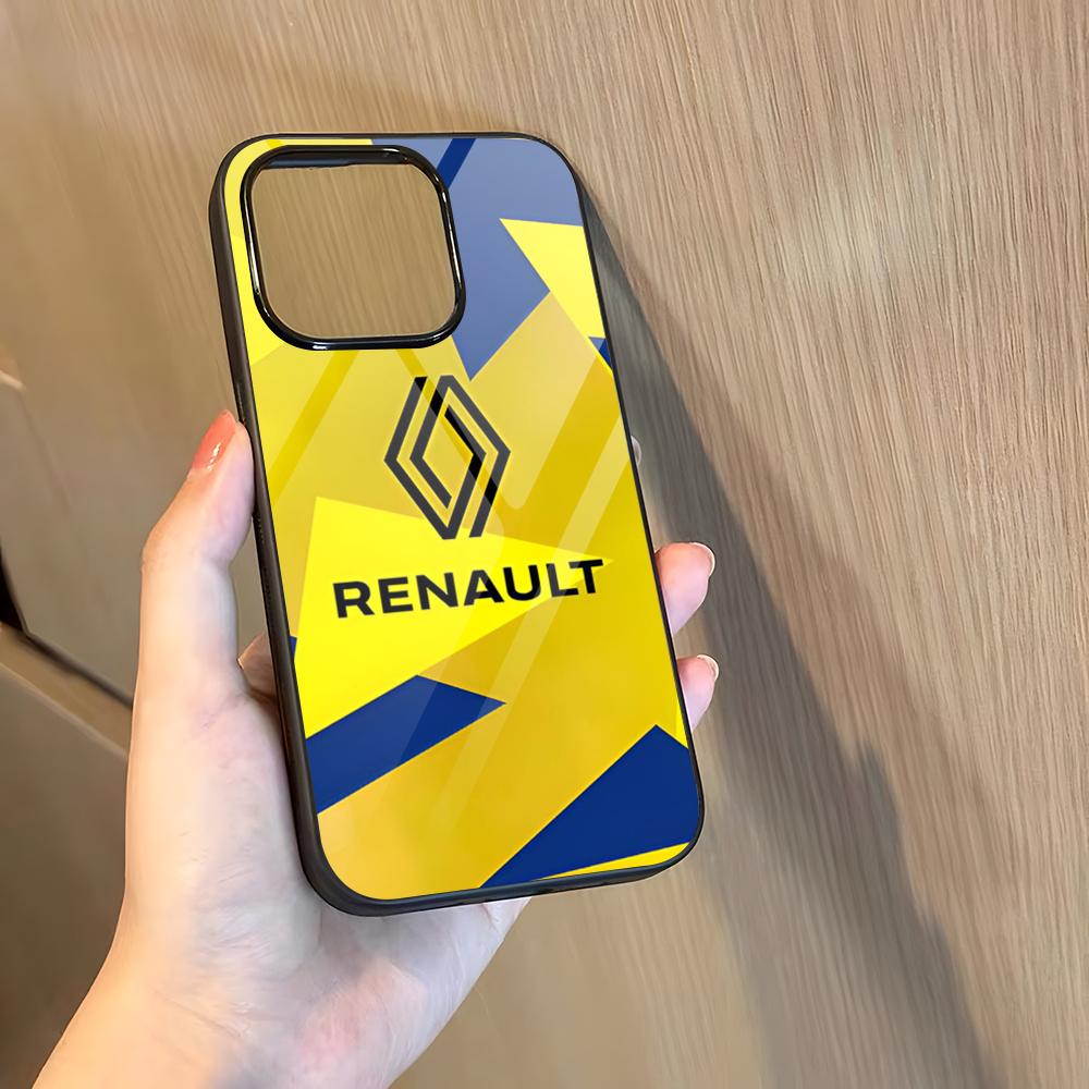 R-Renaults Logotyp Fransk Bil Telefonfodral För 17 Pro Max Iphone 16 Plus 15 Pro Max 14 12 11 13 Mini X Xs XR PC+TPU Fodral