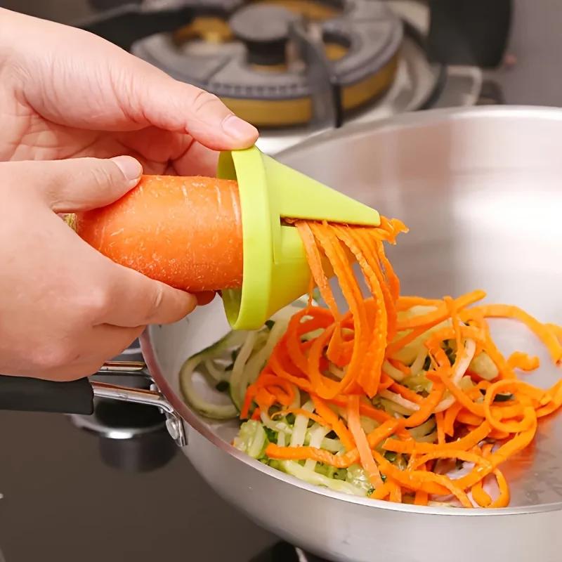 Manual Multifunctional Spiral Shredder Peeler – Kitchen Tool for Potato, Carrot, Radish & Vegetable Fruit Grating
