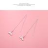S925 Sterling Silver Diamond Fishtail Ear Wire Women's Slimming Tassel Earrings