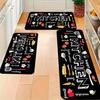 Spring Floral Series Kitchen Floor Mats - Dirt-Resistant, Wear-Resistant, Easy-to-Clean, Three-Piece Set