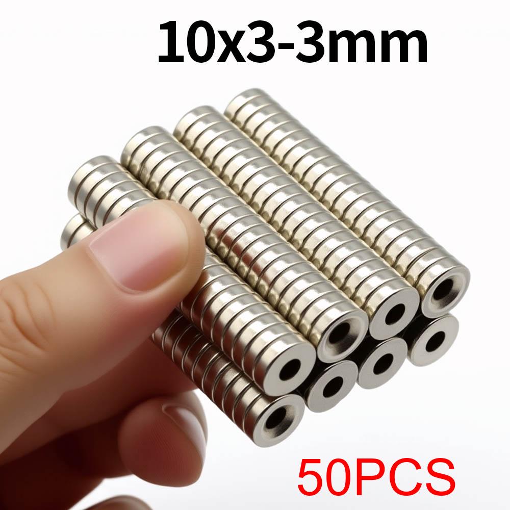 10x3-3mm Super Strong Neodymium Magnet  N35 NdfeB Permanent Magnetic Imanes Round with Holes Powerful Magnets Refrigerator