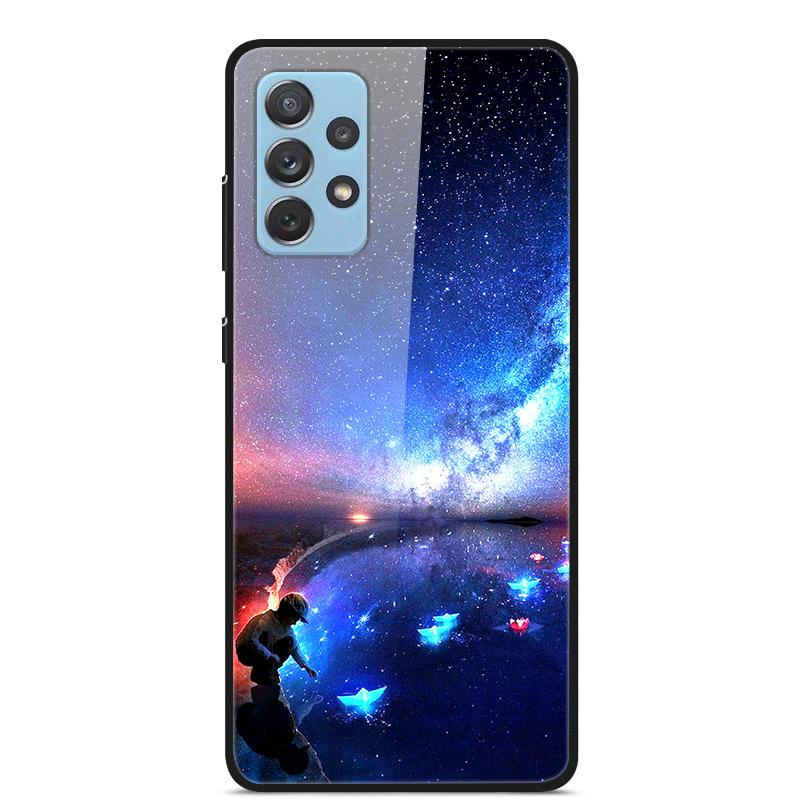 For Samsung A52 A72 2021 Case Hard Tempered Glass Case Back Cover For Samsung Galaxy A52 A72 A 52 A 72 Case Protective Bumper