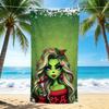 1Pc Christmas Grinch Holly Beach Towel, Quick Dry, Multi-Use for Beach Pool Gym Yoga Home Travel, Christmas, Halloween, Xmas Gift S55