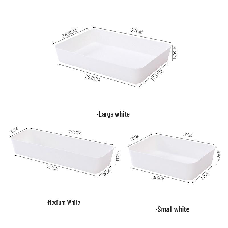 

Drawer Divider Plastic Storage Box - Multi-functional Organizer for Kitchen, Cutlery, and Cosmetics Small белый