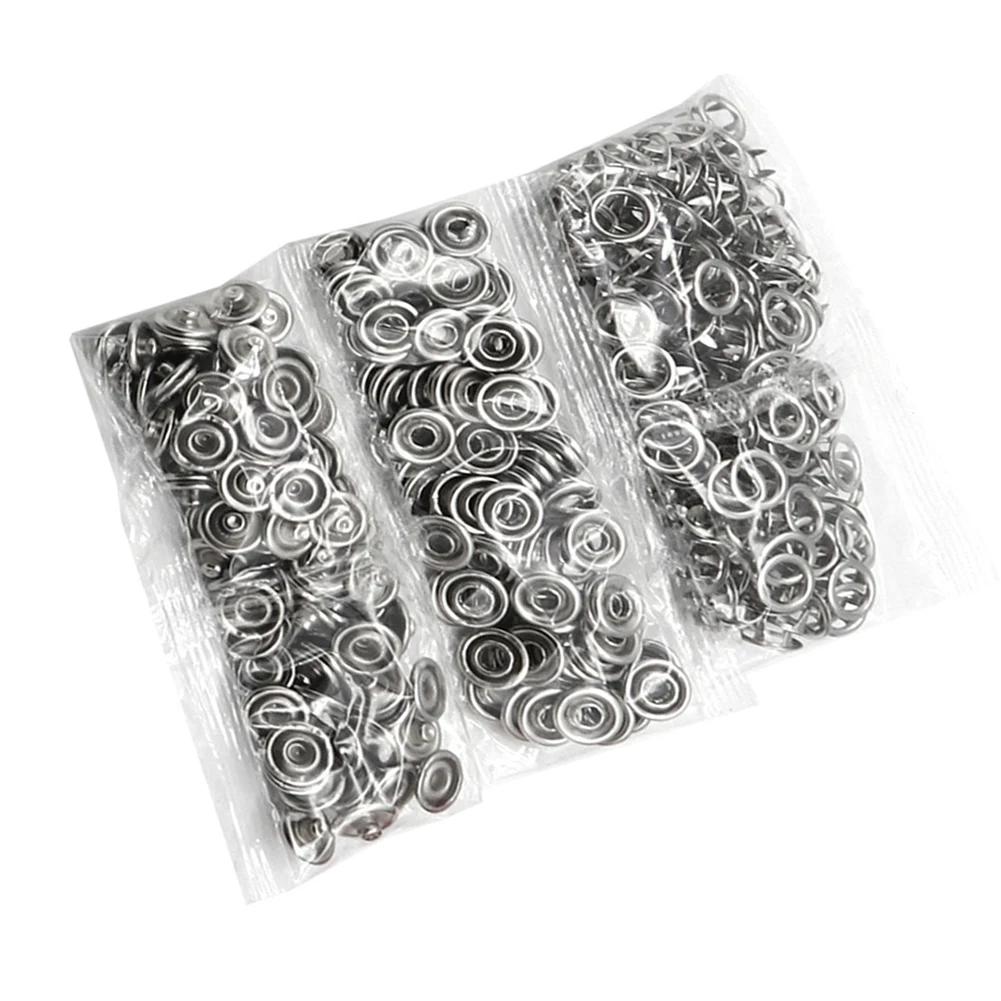 100pcs 9.5mm Canvas Snap Kit Marine Grade Snap Fastener Stainless Steel Snap Buttons For Boat Cover,Sewing Leather,Clothes,Tent