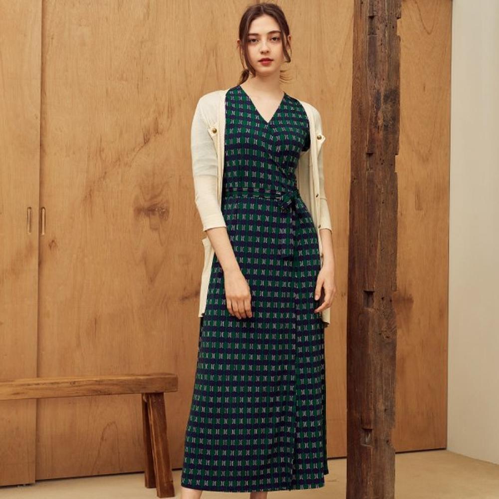 Lipbbam Creora Romona Robe Longue Cache-cœur Manches 3/4 Ldm10gv101