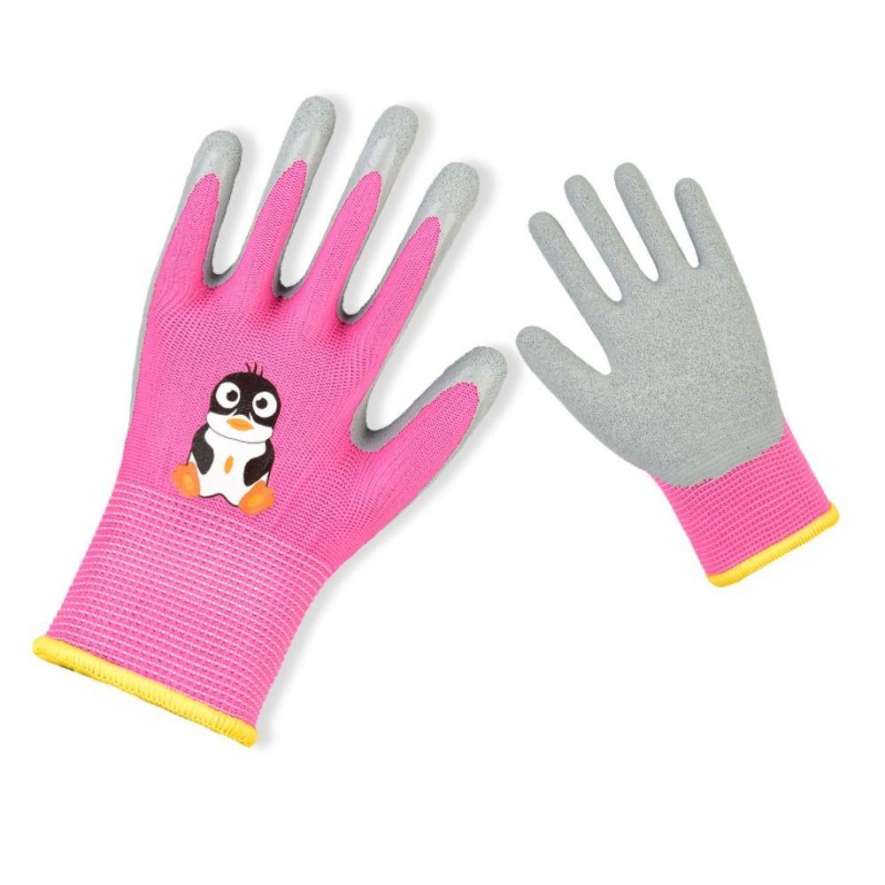 Non-Slip Kid Gardening Gloves Breathable Durable Garden Work Gloves Animal Pattern Collect Seashells Children Protective Glove