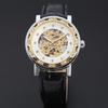 Forsining Three-Pin Automatic Hollow Double Rhinestone Gear Back Through Men'S And Women'S Leisure Mechanical Belt Watch D121