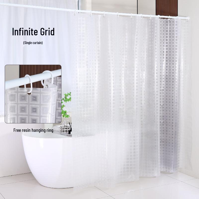 EVA Eco-Friendly Splash-Proof Shower Curtain, Thickened Style for Bathroom