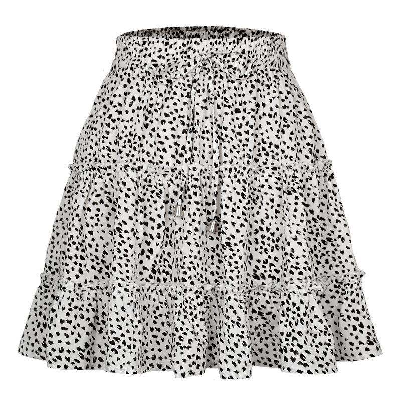 

Printed Elastic Waist Loose Skirt Women s Print Elastic Waist Loose Skirt New + White XXL