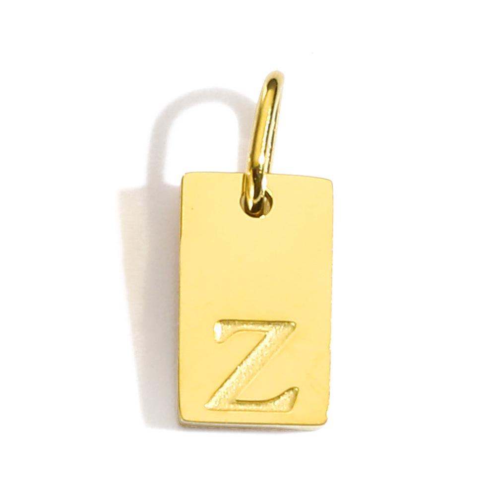 Gold-Plated Alphabet Pendant Accessories – 26 English Letters Stainless Steel for DIY Jewelry