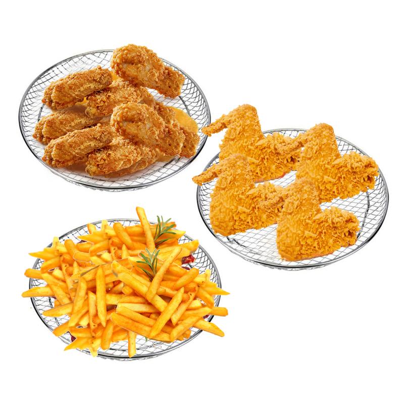 3-lagiges Dörrregal für Luftfritteusen, stapelbar, platzsparend, aus 304-Edelstahl für Schnellkochtöpfe