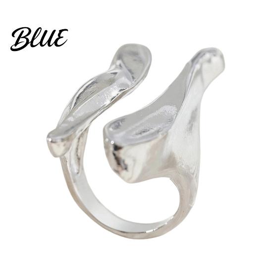 Mixed Metal Statement Ring Finger Imitation Pearl Embellishment Artistic Irregular