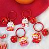 Resin Maneki-neko Keyring Kawaii The God of Wealth Keychain Cartoon Fortune Cat Pendant  Unisex