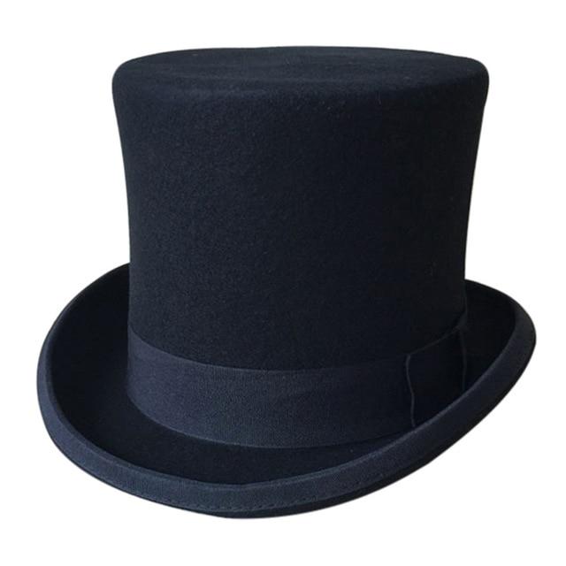 Black Men Woolen Fedora Hat Flat Mad 