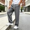 Men's Drawstring Loose Fit Casual Pants with Texture - Lightweight Breathable Athletic Joggers for Everyday Wear