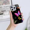 N142 Butterfly Phone Case for iPhone 16 15 11 Pro Max Samsung S24 S23 Ultra A54 A35 A52 Xiaomi Redmi Note 13 12 Pro Plated Frame Tempered Glass Cover