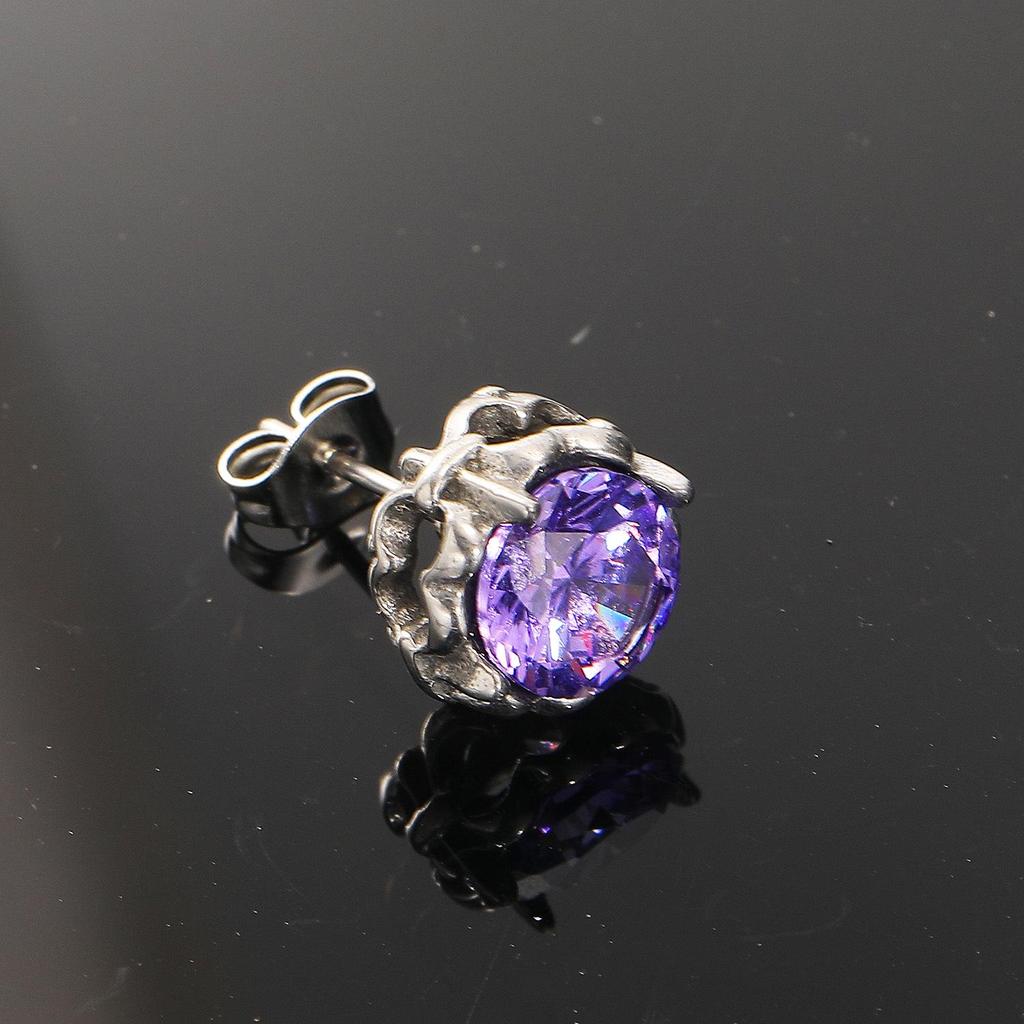 High-End Retro Rhinestone Stud Earrings for Men & Women – Versatile Titanium Steel Design