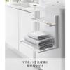Yamazaki Tower Washing Machine Storage Rack, 2-Tier Magnetic Folding Shelf, White, Dimensions: W41 x D26 x H36.5cm (W x D x H), Bathroom Storage Rack,