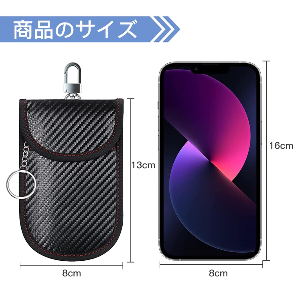 DONGFANGB Relay Attack Prevention Key Case, Radio Wave Blocking Pouch, Security Protection, RFID Blocking, Car Anti-Theft, Smart Key Case