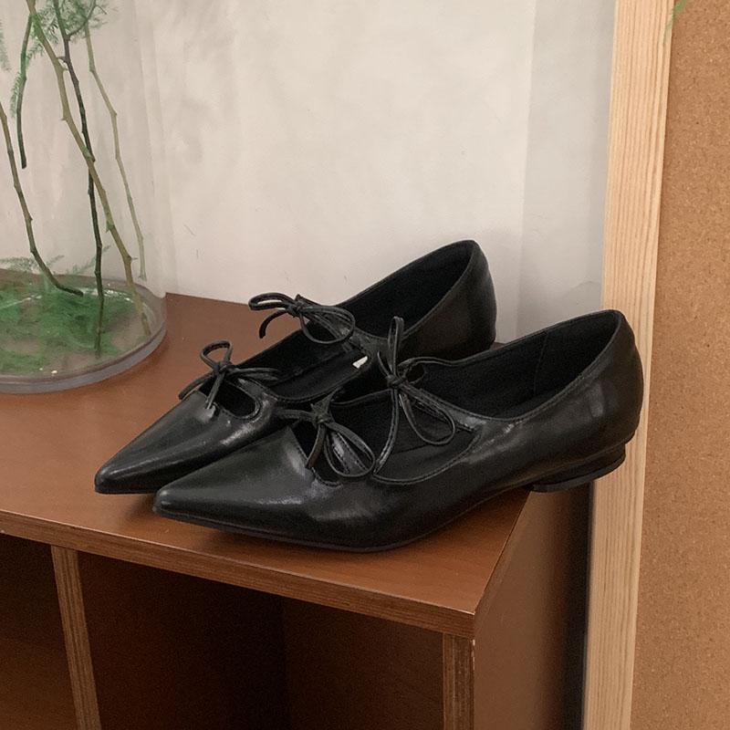 Fashion Spring Summer Fashion Pointed Toe Ladies Flats Slip On Shoes Female Shallow Footwear Butterfly-Knot Women Flats With Shoes