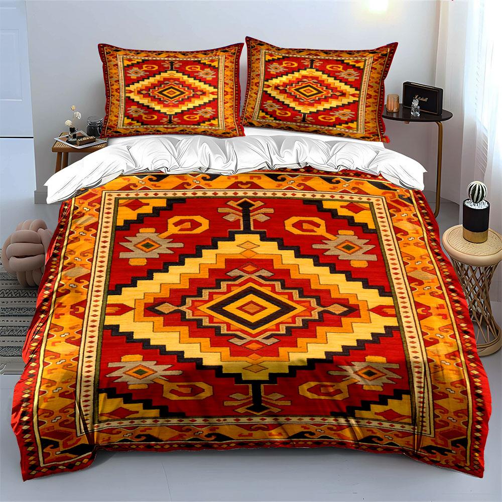 Geometric diamond tribal pattern. Bedding sets Duvet cover sets Duvet covers Pillowcases(1* Duvet Cover 2* Pillowcases without duvet insert)