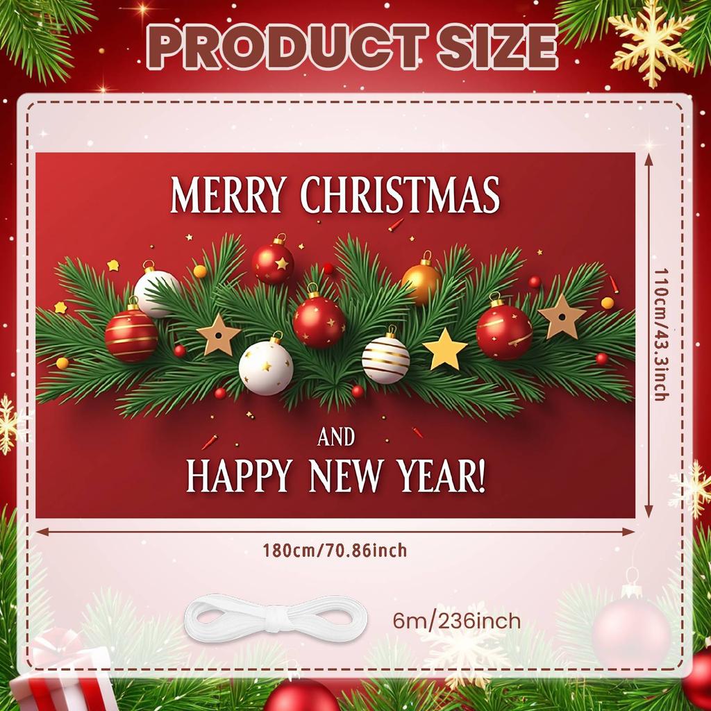 New Year Decoration Banner Festive Design Xmas Banner Happy New Year Banner Star Decorations For Indoor Decor Festive Gathering