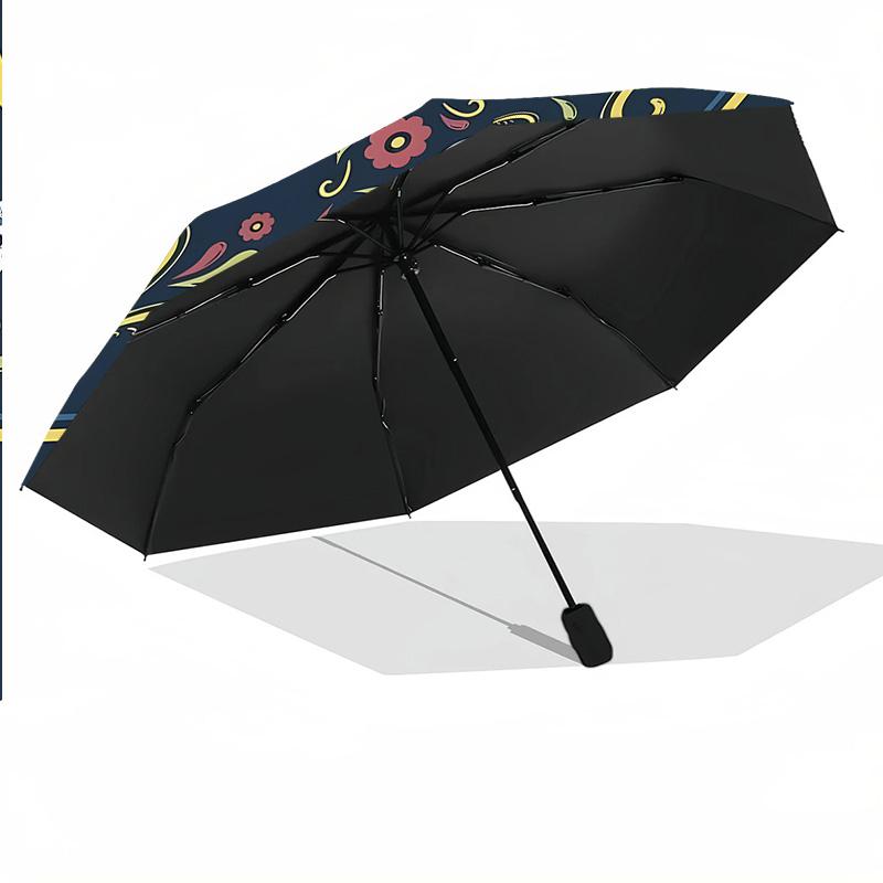 8‑Rib Automatic Umbrella, Club America Design Foldable Umbrella for Sun Rain Protection Travel