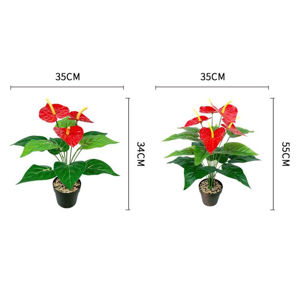 35/50CM Artificial Red Palm Plant Lifelike Fake Plants  Living Room Bedroom Decor