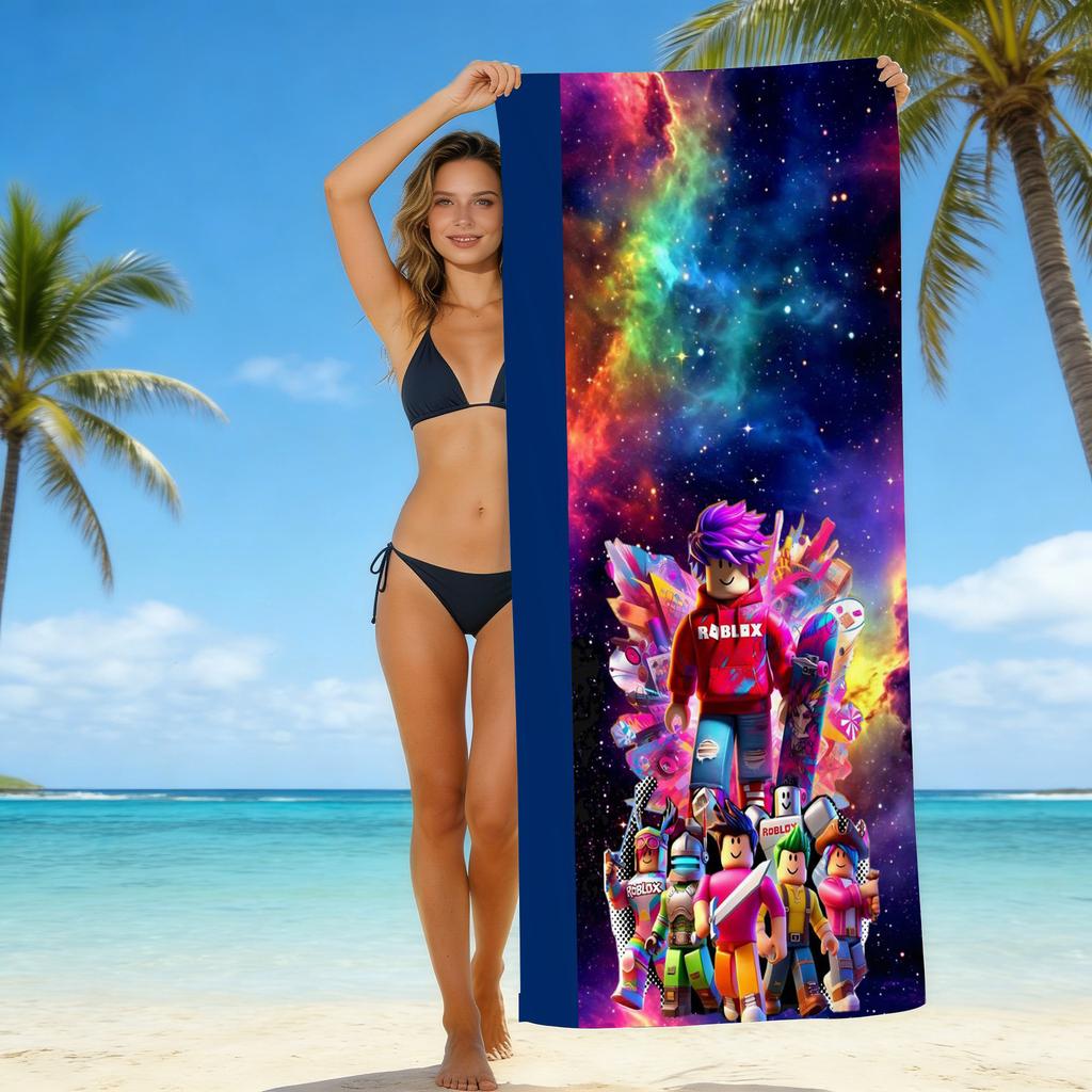 Roblox Roblox Game Beach Towel European And American Microfiber Bath Towel Beach Children Adult Towel