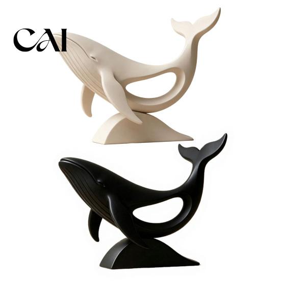 Modern Interior Decor Minimalist Hollow Whale Figurine, 3D Printed Matte Animal Sculpture for Artistic Desktop Decoration Home Office Desk Decor,