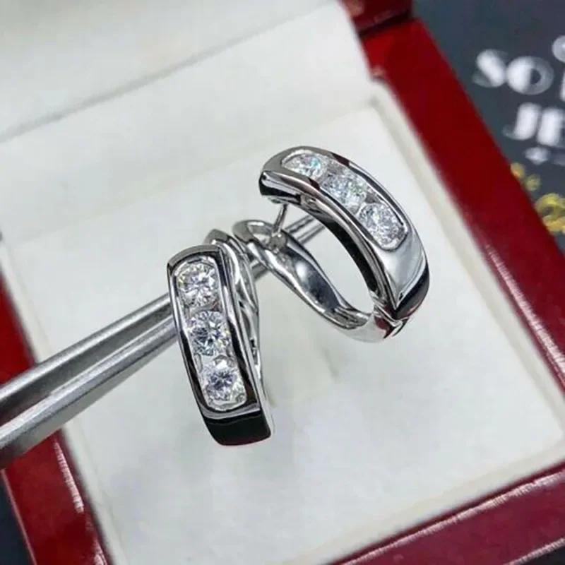 Fashionable Small Fresh Earrings Ins Style Personalized Mosonite Sparkling Light Luxury Jewelry Headpiece For Women