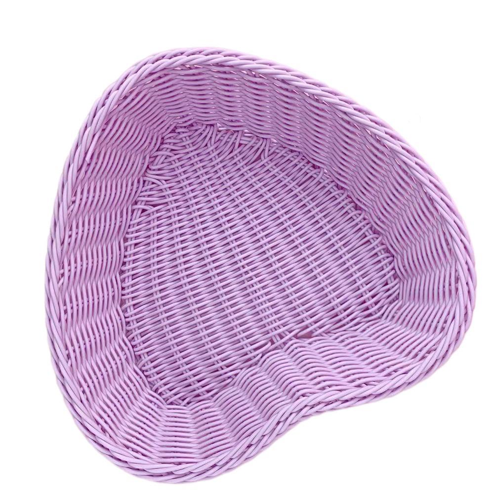Plastic Wicker Basket Hand Woven Storage Basket New Imitation Rattan Basket  Fruit Display