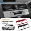Real Soft Carbon Fiber Sticker For Suzuki Swift ZC31S 2005 2006 2007 2008 2009 2010 LHD RHD Car Console Air Outlet Vent CD Trim