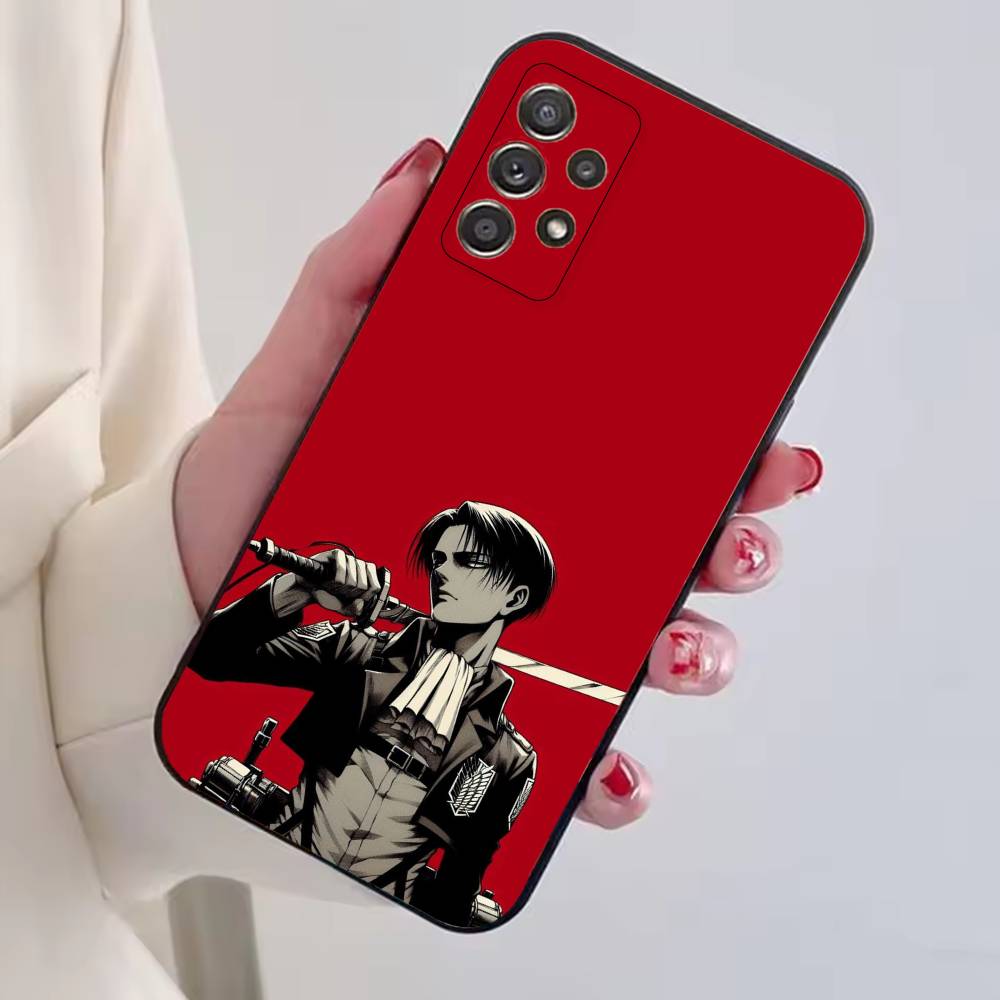 L-Levi A-Ackerman Anime Phone Case For Samsung S25,S24,S21,S22,S23,S30,Ultra,S20,Plus,Fe,Soft Silicone Black Cover