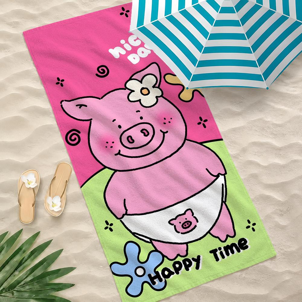 Cartoon Character M-Masha Pig Towel Towel Beach Towel, Quick Drying Absorbent Bath Towel for Swim,Gym,Camping,Outdoor Hot