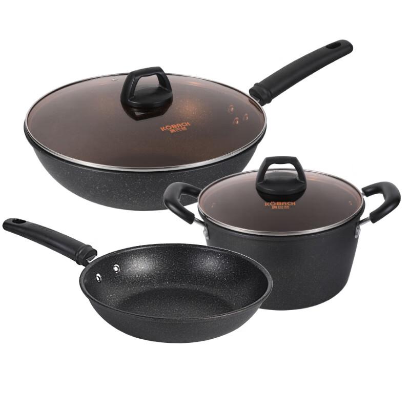 Kangbakh Maifan Stone Collection Cast Iron 3-Piece Cookware Set