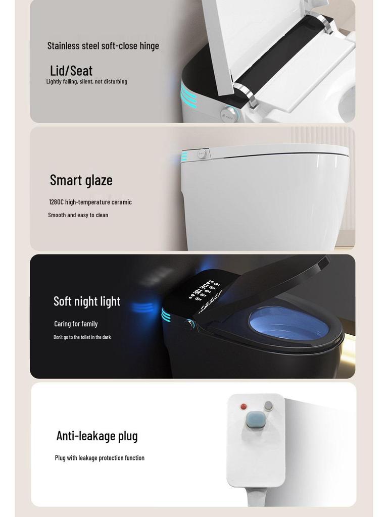 Smart One-Piece Automatic Toilet with Foam Shield, Instant Heating & Multifunctional Features for Hotel Use