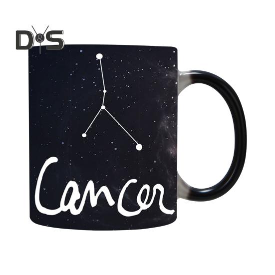 

Кружка с эффектом гороскопа, изменяющая цвет, 11 унций, чашка для чая «Созвездие», керамическая термочувствительная кофейная чашка, меняющая цвет, подарки на день рождения для друзей Cancer