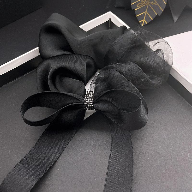 Elegant Satin & Mesh Bow Hair Tie 2025 - Durable, High-End Style for Women