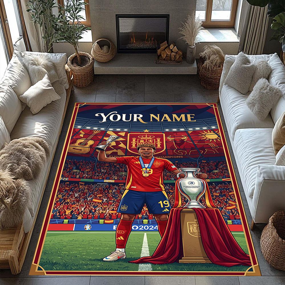 Lamin Yamal Customizable Name Area Rug Perfect For Entryway Balcony Hallway Outdoor Antislip Carpet Anime Office Decor Spiritual Gift