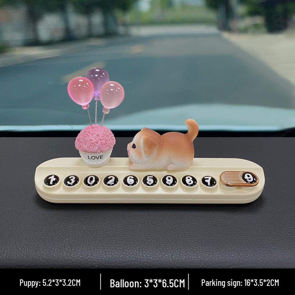 Resin Cute Puppy Car Ornament - Interior Decoration & Decompression Artifact