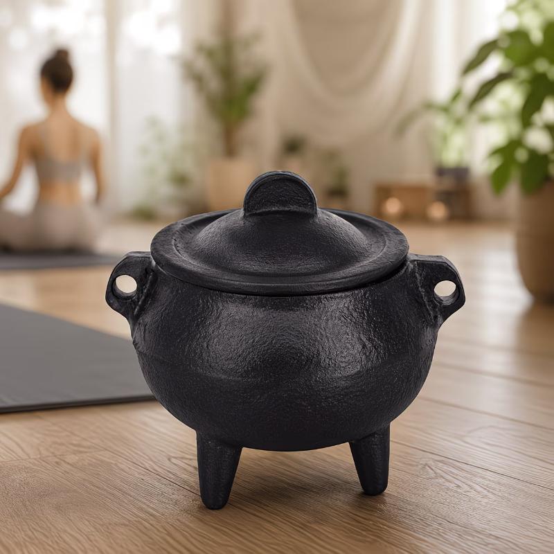 Mini Cast Iron Sandalwood Incense Holder Sage Smudge Pot Burner Home Decor Suitable For Meditation Yoga Halloween