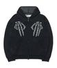 Nomanual Nm Skull Hand Cowichan Hooded Zip-Up - Black