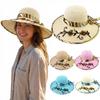 UV Protection Bucket Hat Wide Brim Beach Hat Trendy Straw Hat Summer Outdoor
