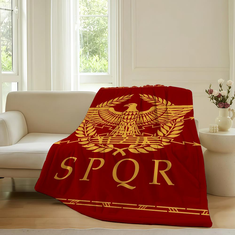 Gold Imperial Eagle Rome SPQR Blanket Warm Soft Suitable For Bedroom Sofa Bed Living Room Office Travel Camping Gifts