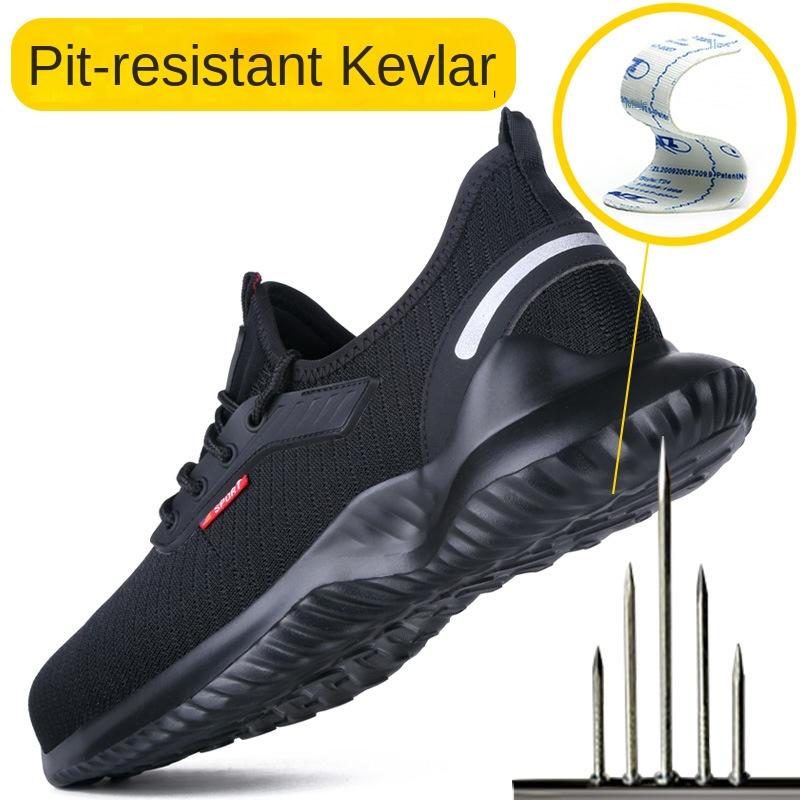 Quetschfeste Arbeitsschutzschuhe Low-Top Kevlar Fly-gewebtes Mesh Sicherheitsschuhe Stahlkappenschuhe